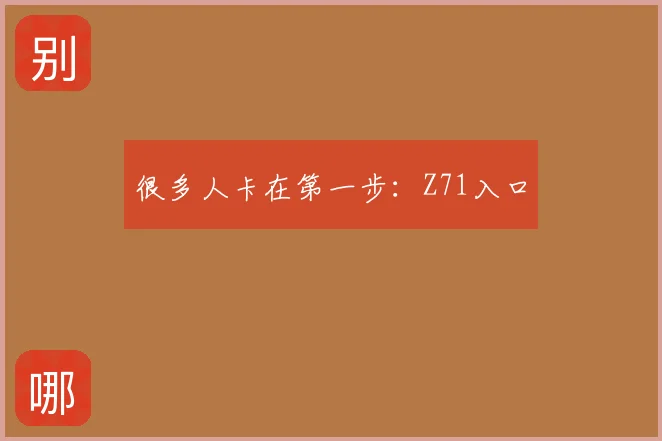 很多人卡在第一步：Z71入口